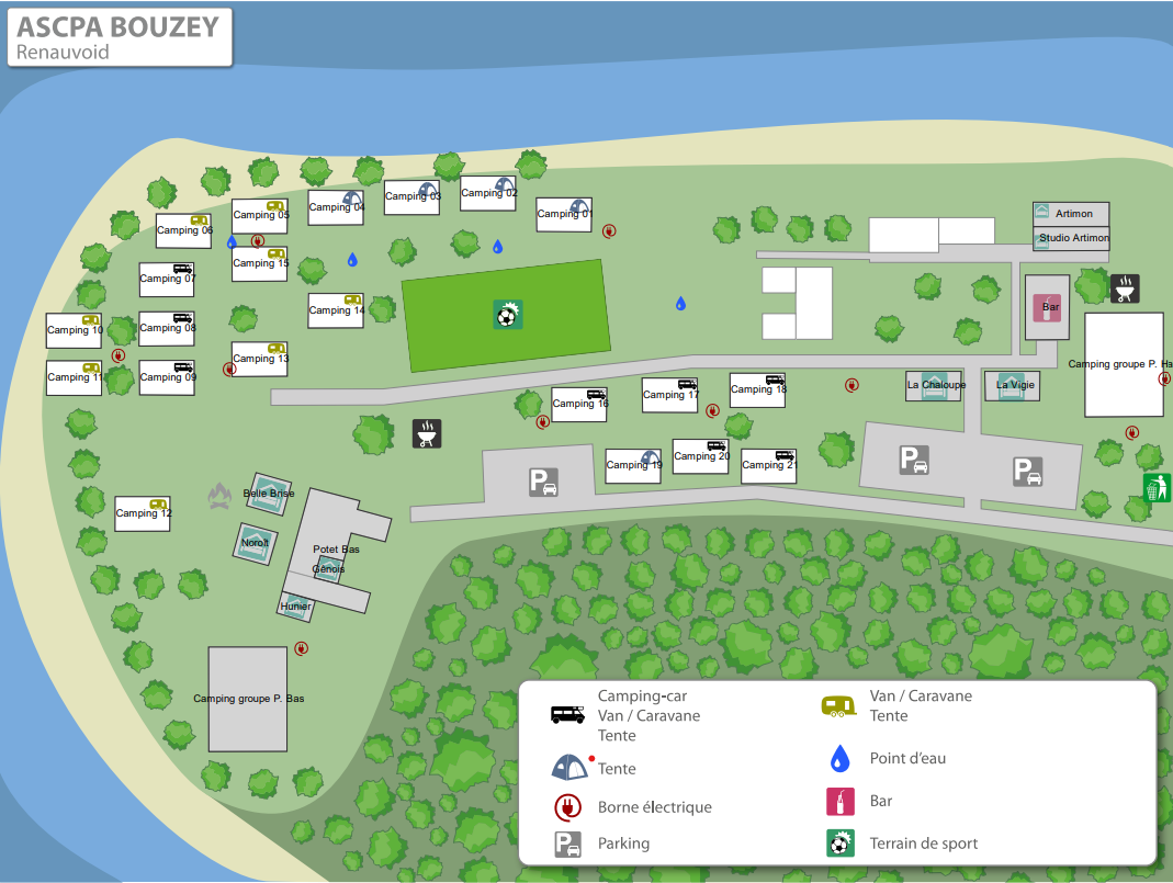 plan des emplacements